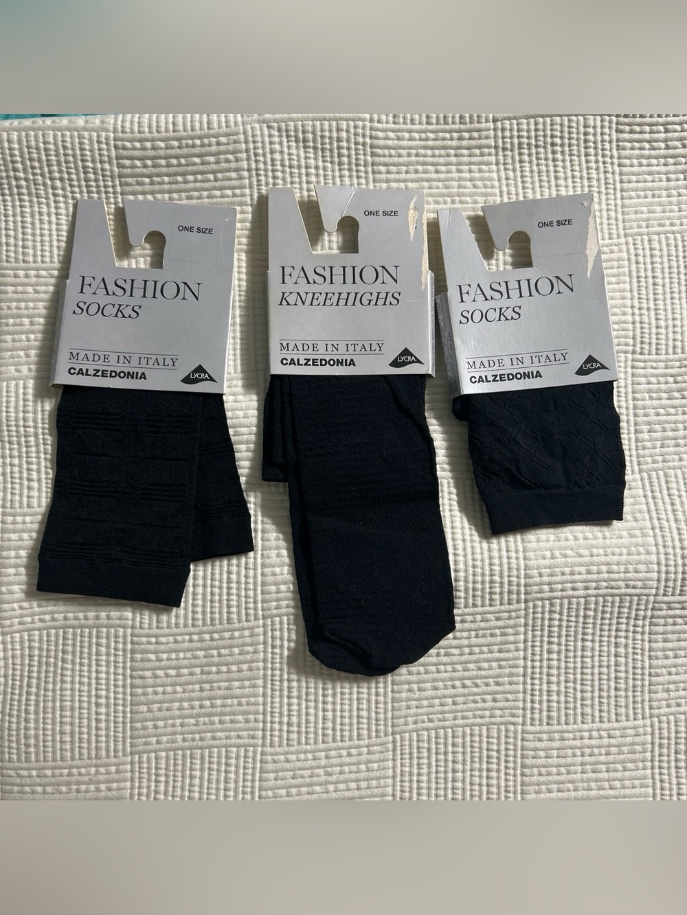 Women’s  Black Fashion Socks & Knee Highs - Made in Italy one size